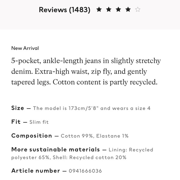 NWT H&M Mom Jeans - Picture 6 of 6